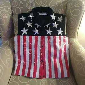 Sequined Flag Vest